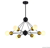 Люстра подвесная Paulo MR2150-6P MyFar белая на 6 ламп, основание чёрное в стиле современный шар Люстра подвесная Paulo MR2150-6P MyFar белая на 6 ламп, основание чёрное в стиле современный шар